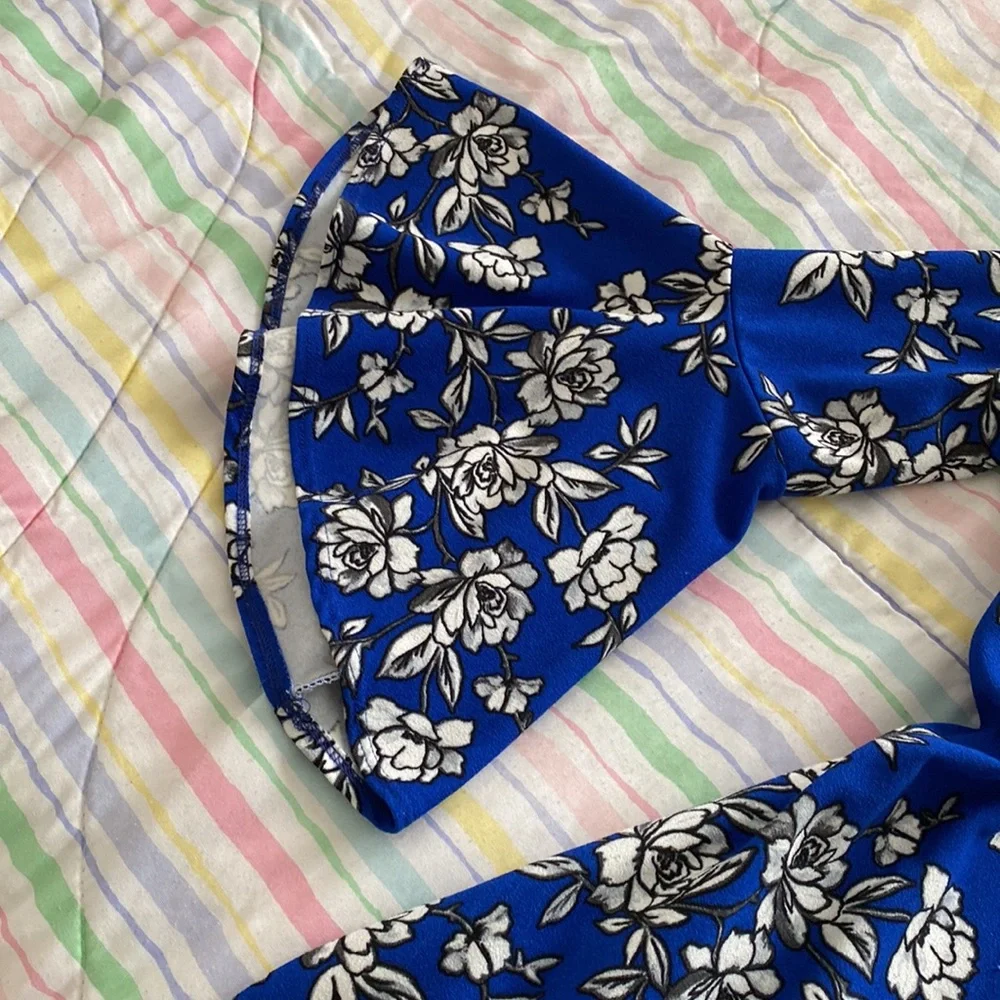 OLIVIA MATTHEWS Off-the-Shoulder Chinoiserie Floral Dress - Picture 3 of 12